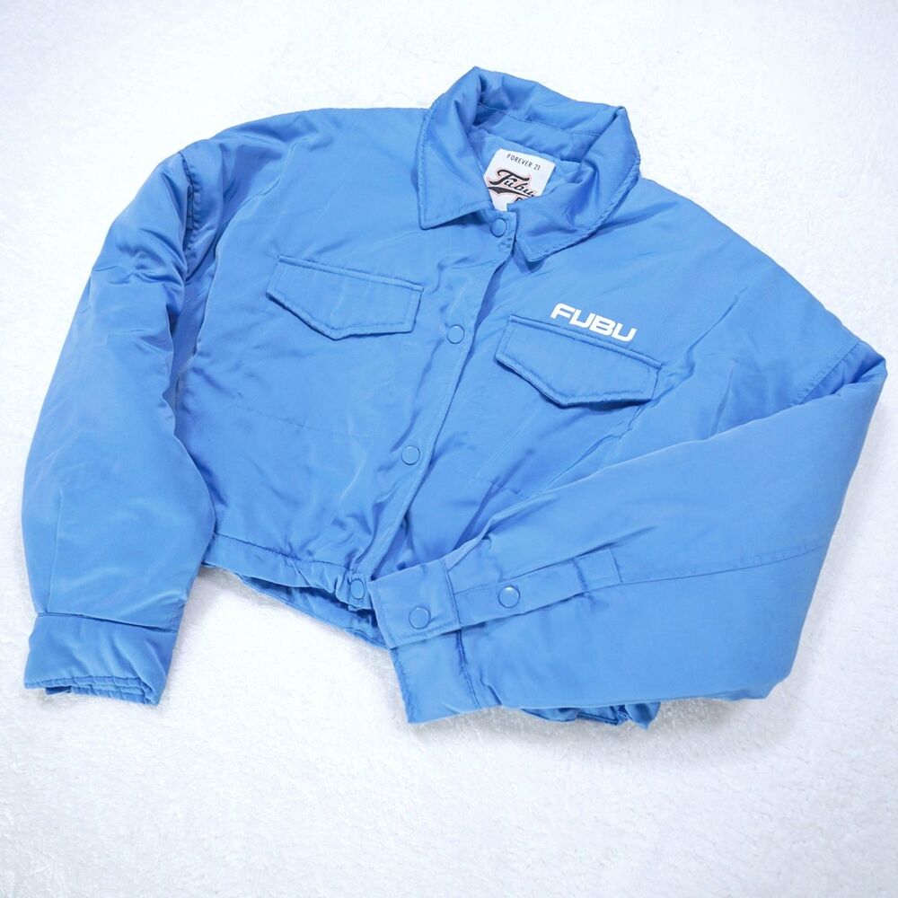 FUBU x Forever 21 Cropped Puffer Jacket Y2K - Women's Medium